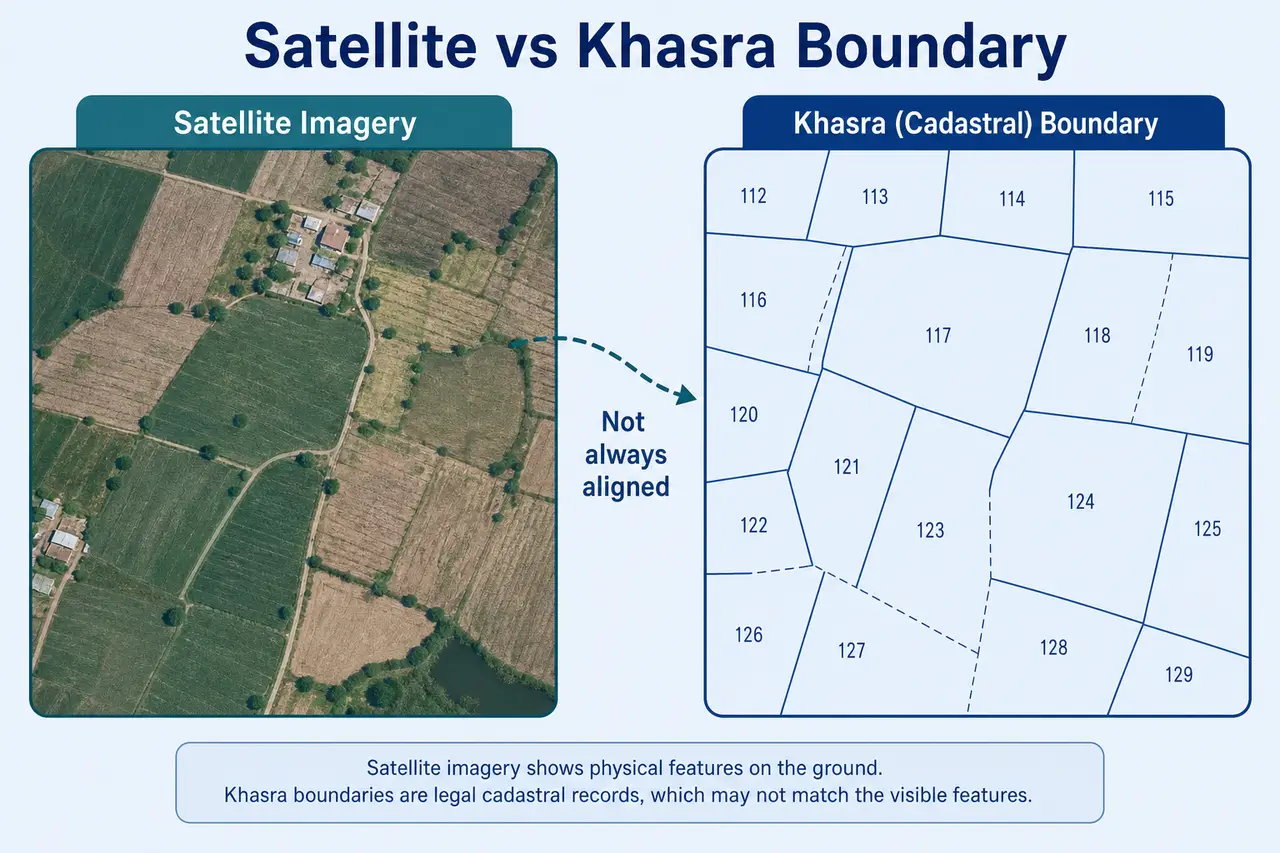 Satellite Map Khasra Boundary